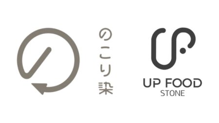 のこり染ロゴとUP FOOD STONEロゴ