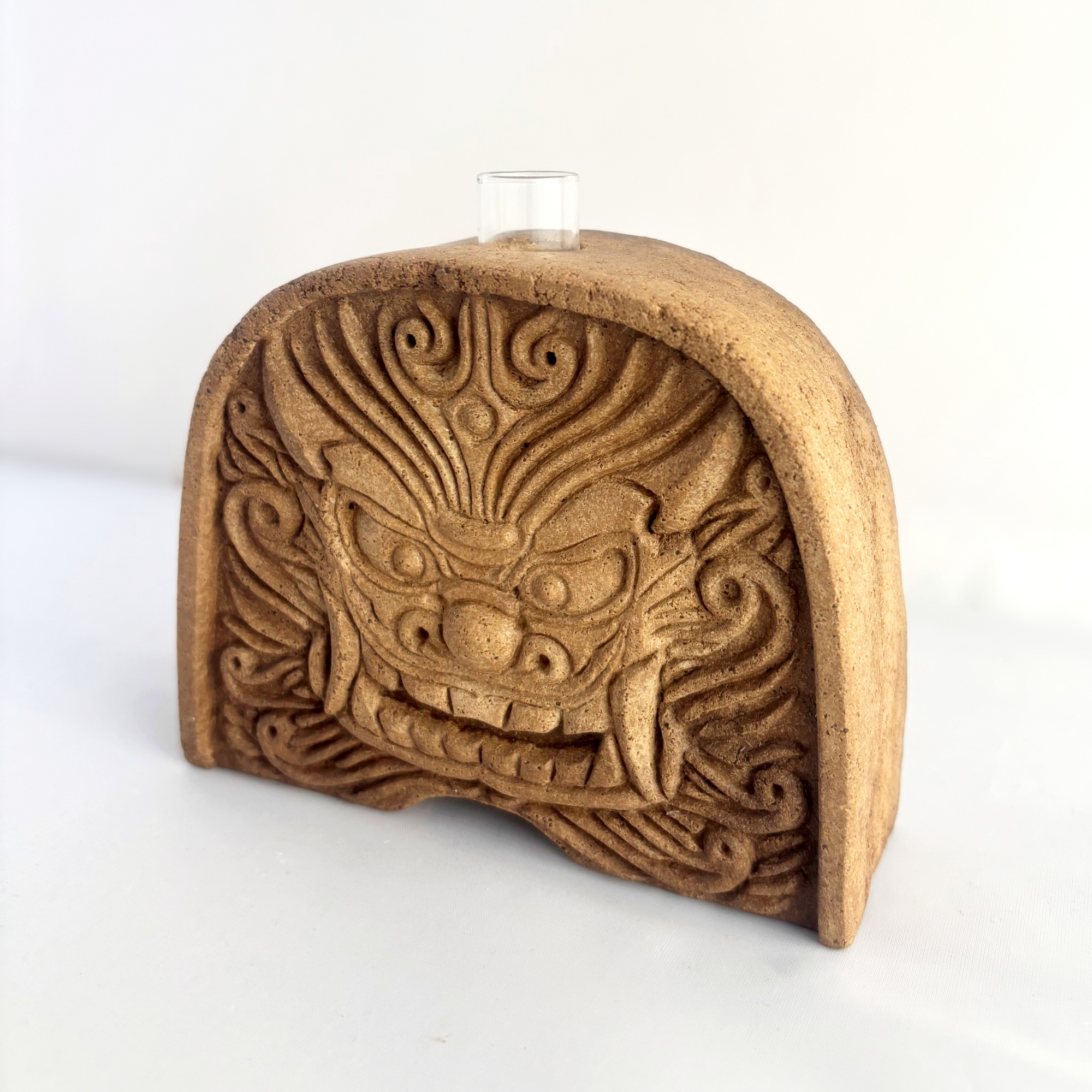 COFFEE STONE 鬼守の一輪（一輪挿し）斜め正面